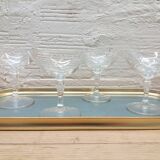 Set 4 glasses of champagne crystal chiseled