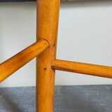 Vintage blond wooden stool