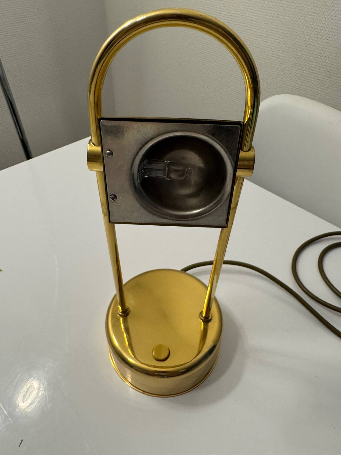 Designer desk lamp Hillebrand Licht – gold brass – Germany – year