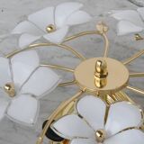 Delicious Murano Ceiling Light White Flowers, 1970