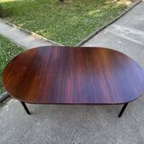 Round rosewood dining table by H. Henning for B. Hansen, 4/8 people.
