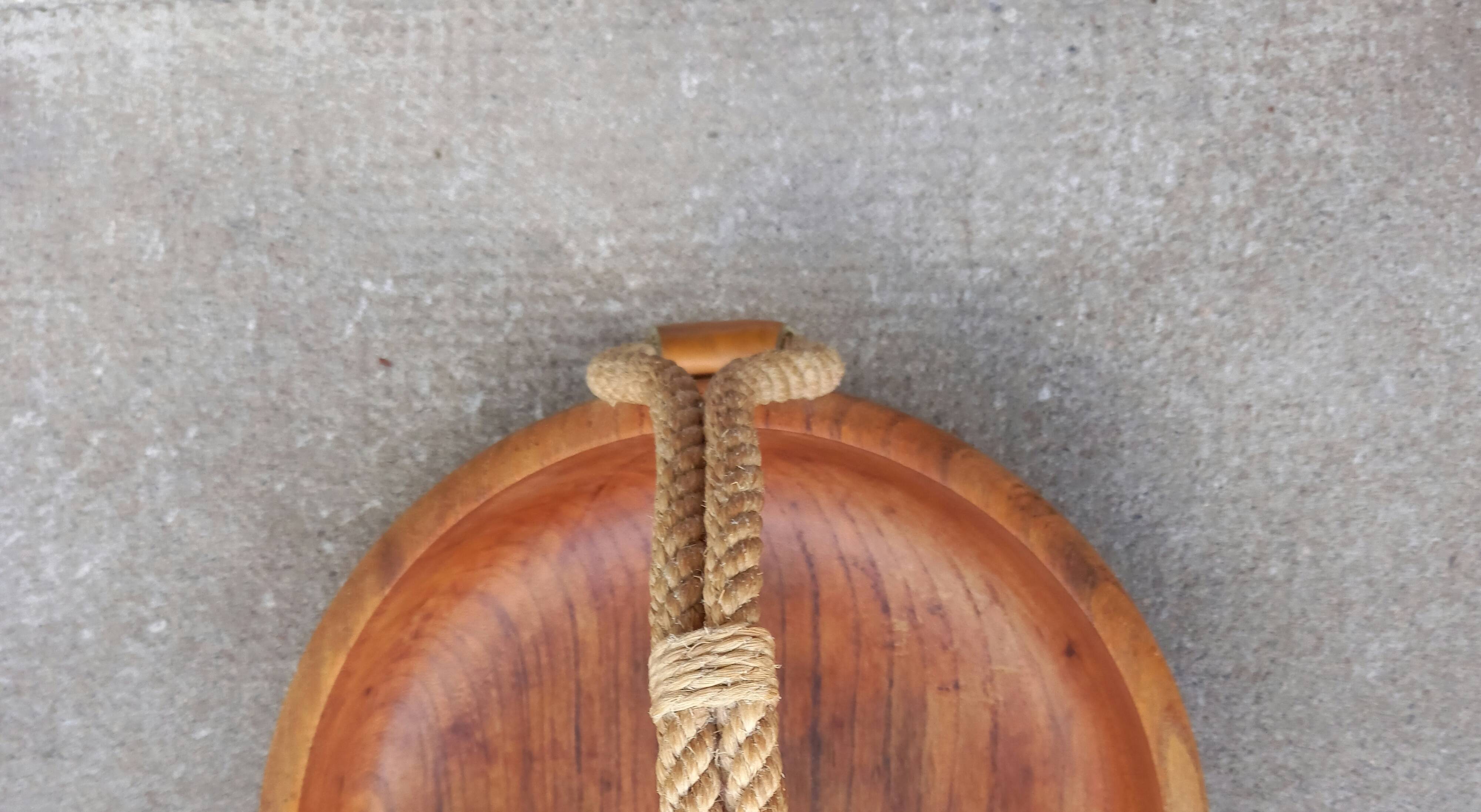 VINTAGE DESIGN WOODEN COUPE and ROPE attributed to Adrien Audoux