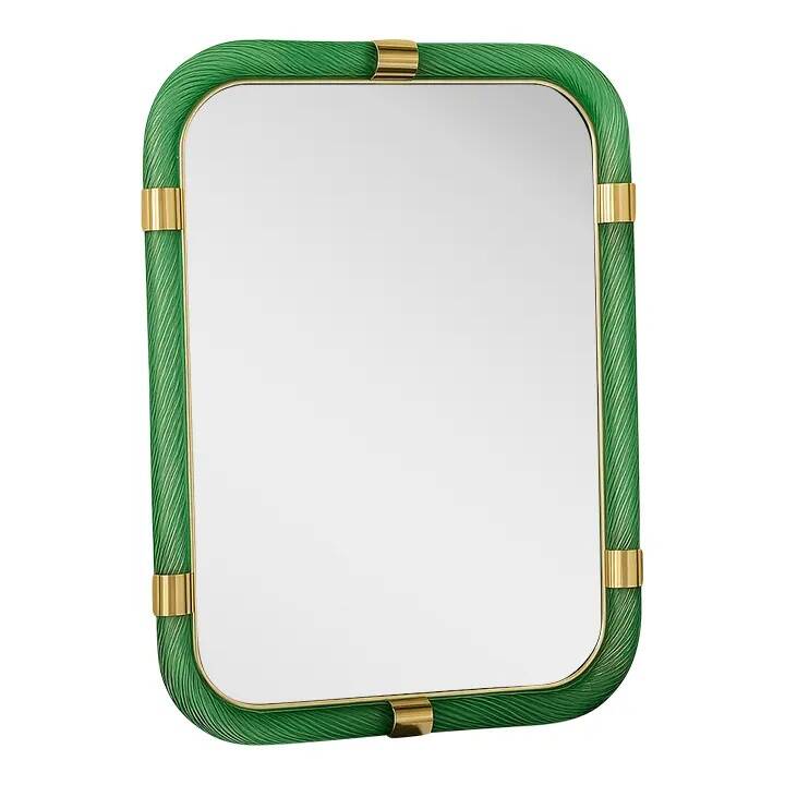 Rectangular "Torciglione" Wall Mirror Murano Glass