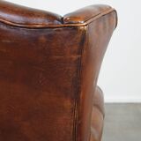 Wingback chair made of sheep leather