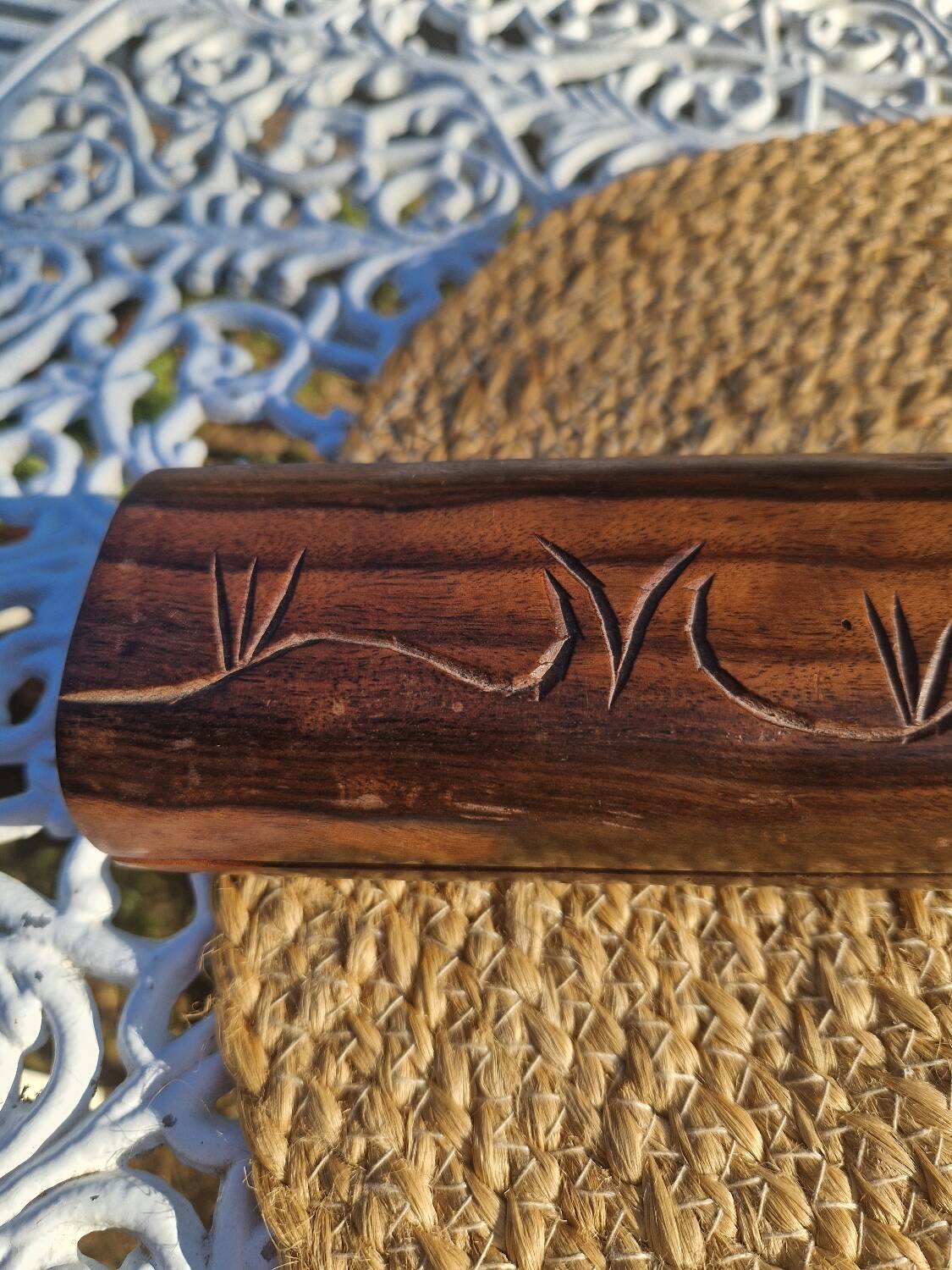 Jeu Awalé africain vintage en bois avec ses 48 graines