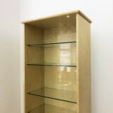 Studio Smania Tall 1980s Birds Eye Maple Burl Display Cabinet Memphis Milano Style Vintage
