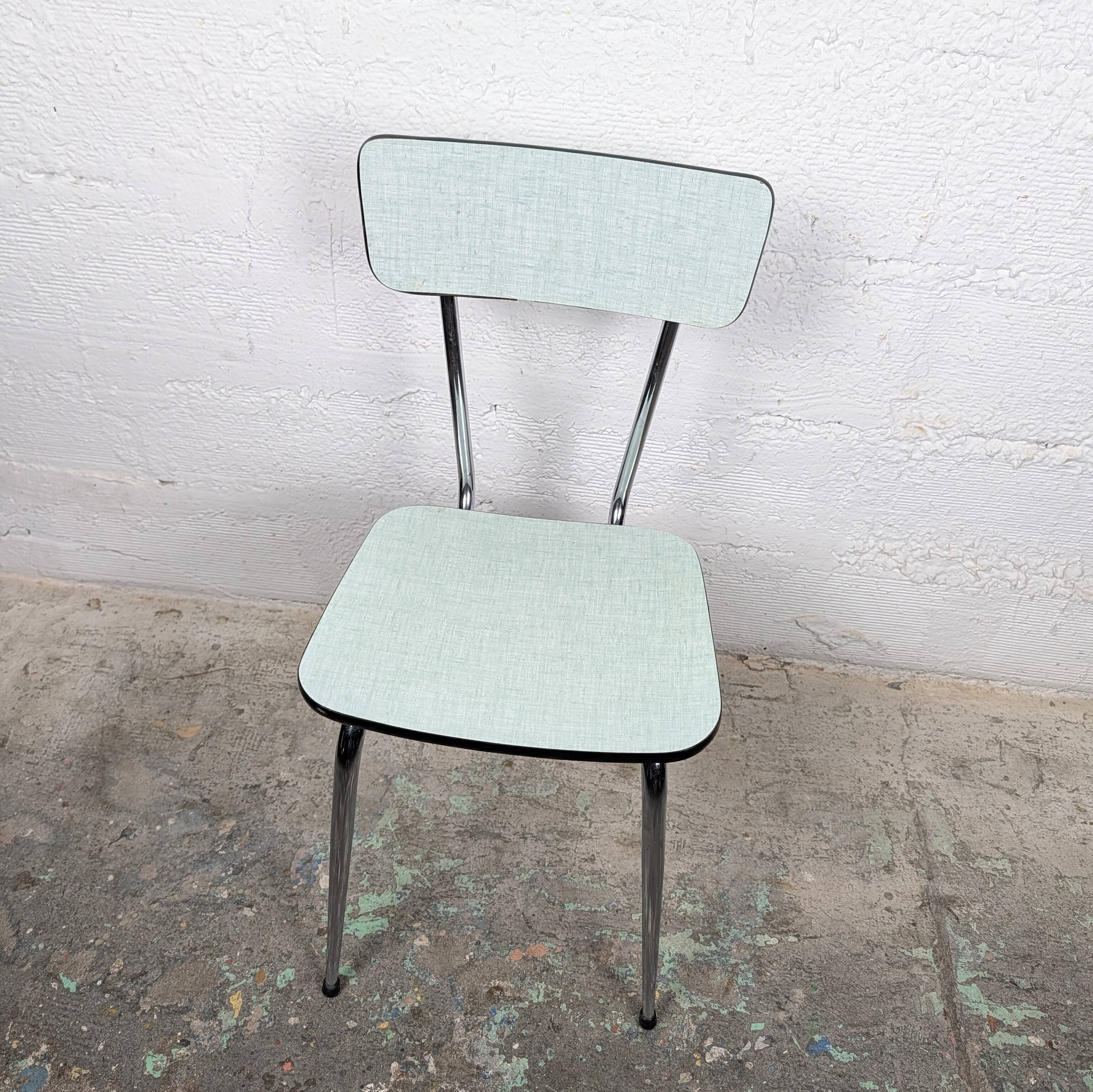 A water green formica chair