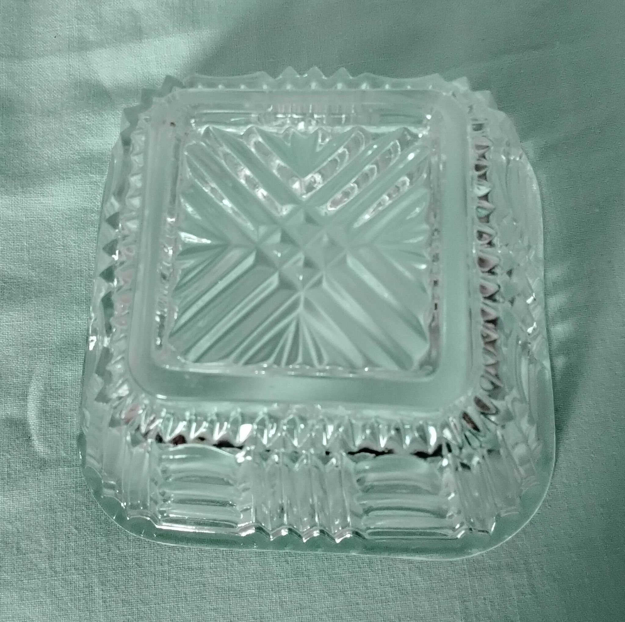 Cut glass sugar bowl