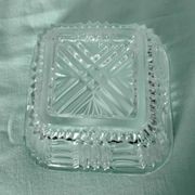 Cut glass sugar bowl