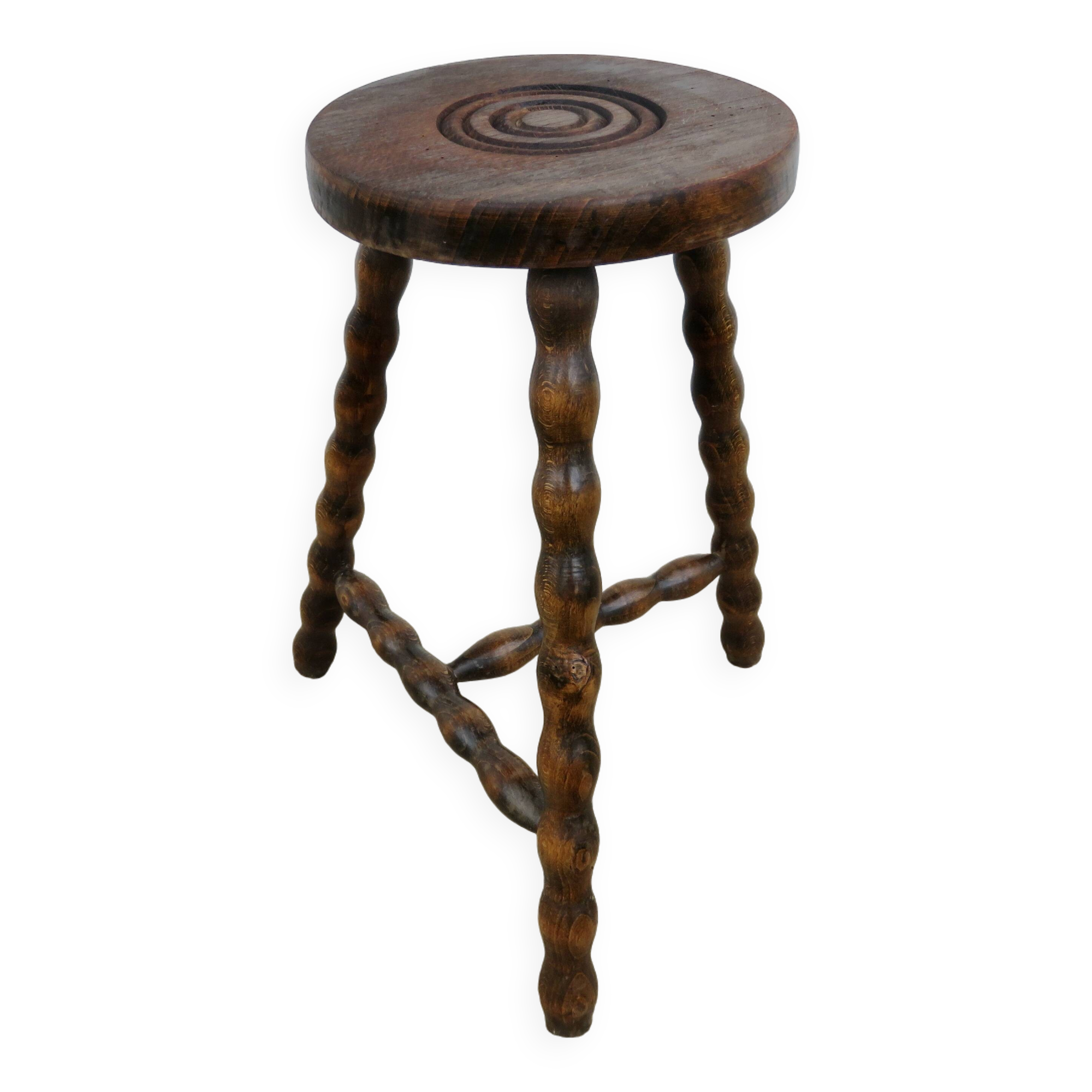 Antique tripod stool, farmhouse stool, 1950s-1960s