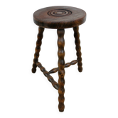 Antique tripod stool, farmhouse stool, 1950s-1960s