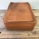 Old suitcase travel leather brown70s vintage