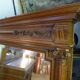 Old very large mirror Henri 2 wooden frame with columns beveled glass