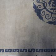 Vintage handmade 4.8' x 6.1' (147 cm x 187 cm) Tibetan Khaden rug from the 1970s