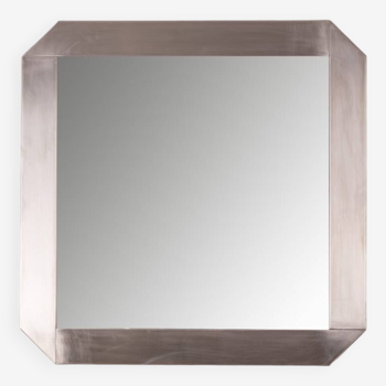 Vintage 1970s square wall mirror designed by gaetano sciolari for valenti