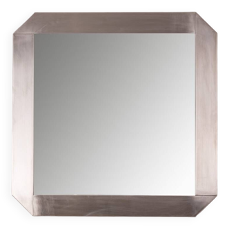 Vintage 1970s square wall mirror designed by gaetano sciolari for valenti