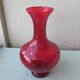 Red glass vase