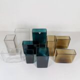 Midcentury Modern collection of ten "Ice" vases by Gullaskruf, Sweden, 1960s.