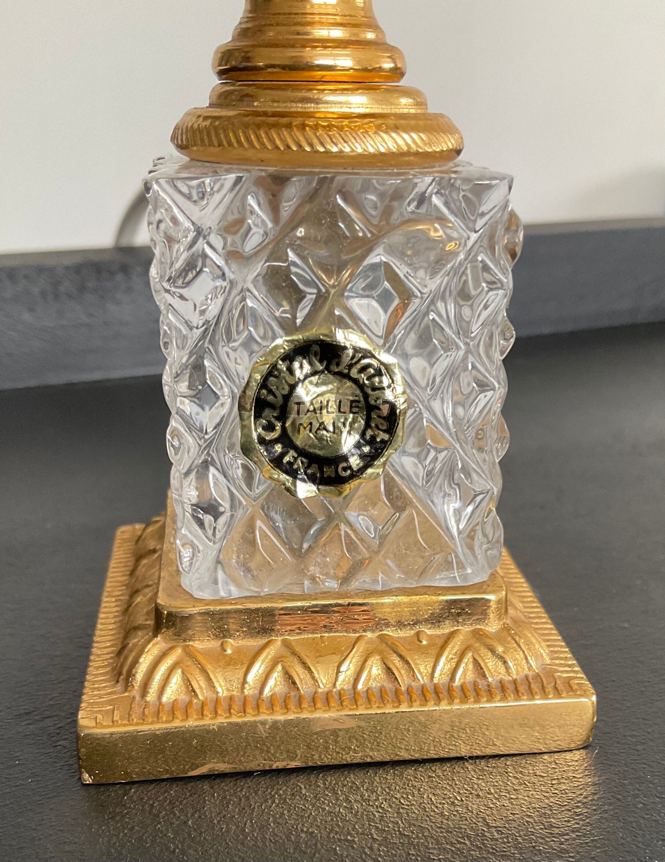 Vintage lamp 70s crystal and brass