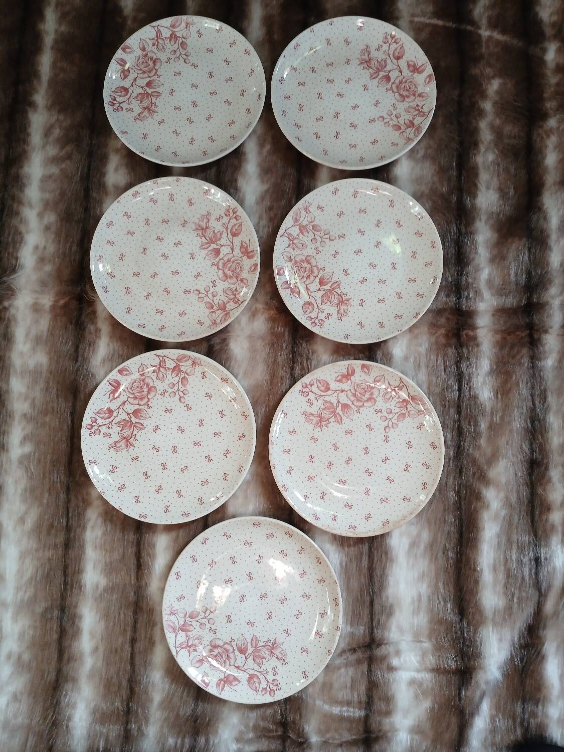 7 antique dessert plates Gien