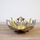 Ashtray in metal and brass, removable petals flower