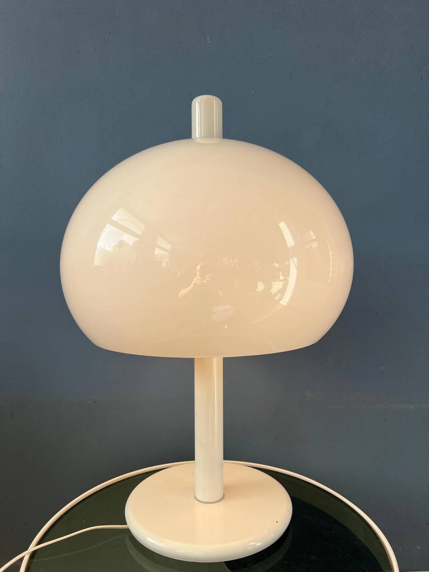 Lampe de table champignon vintage blanche Dijkstra style spatial