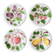 4 vintage plates in slurry fruit decoration