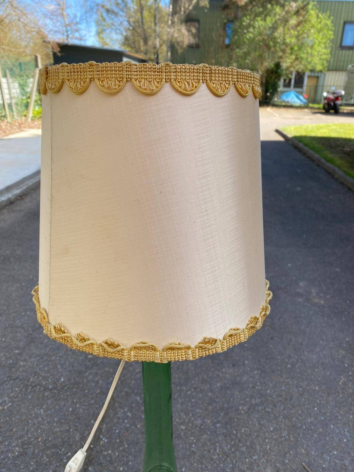 Italian Art Deco Elephant Floor Lamp in Green Glass 142cm