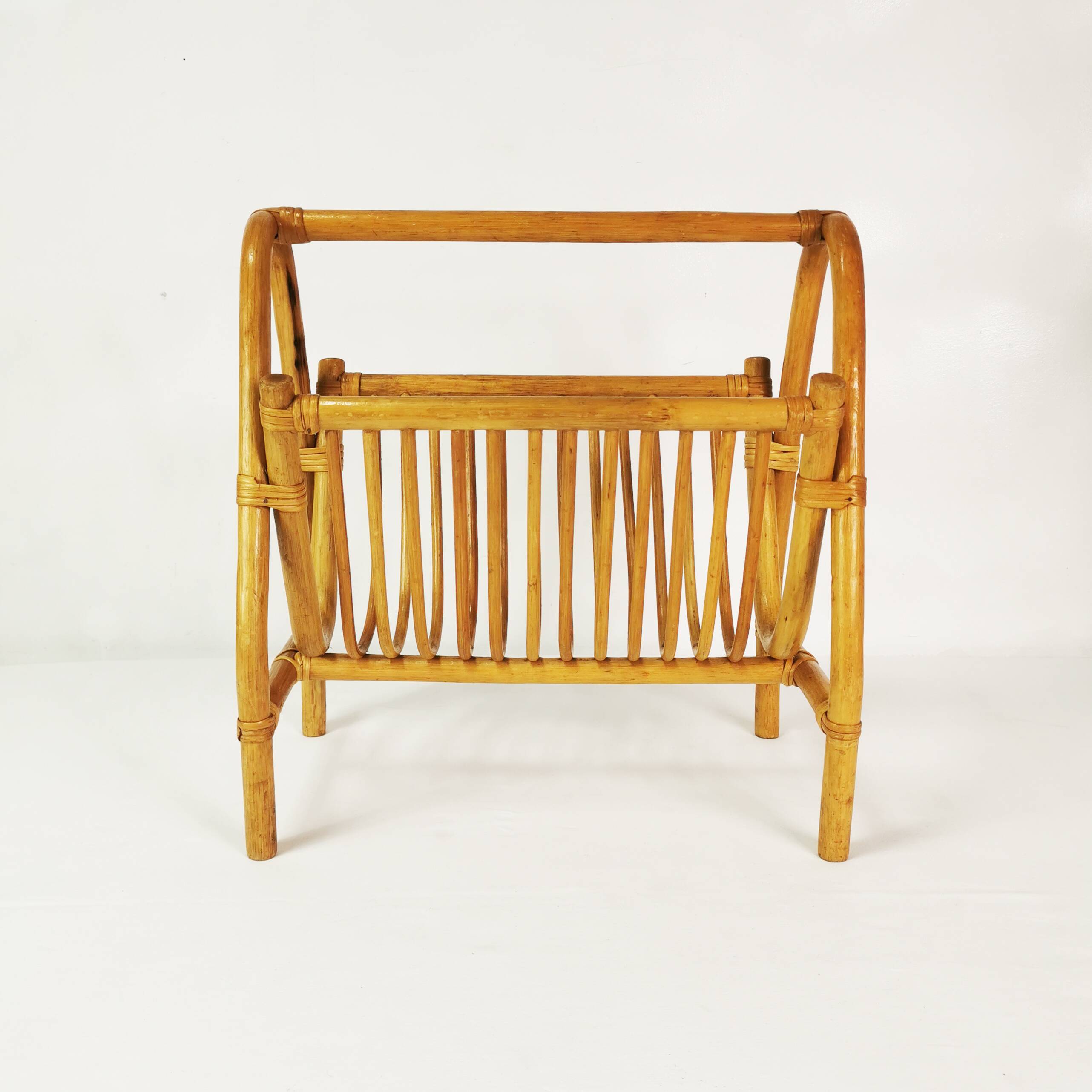 Mid Century Bamboo Newspaper Holder, Germany, 1960s