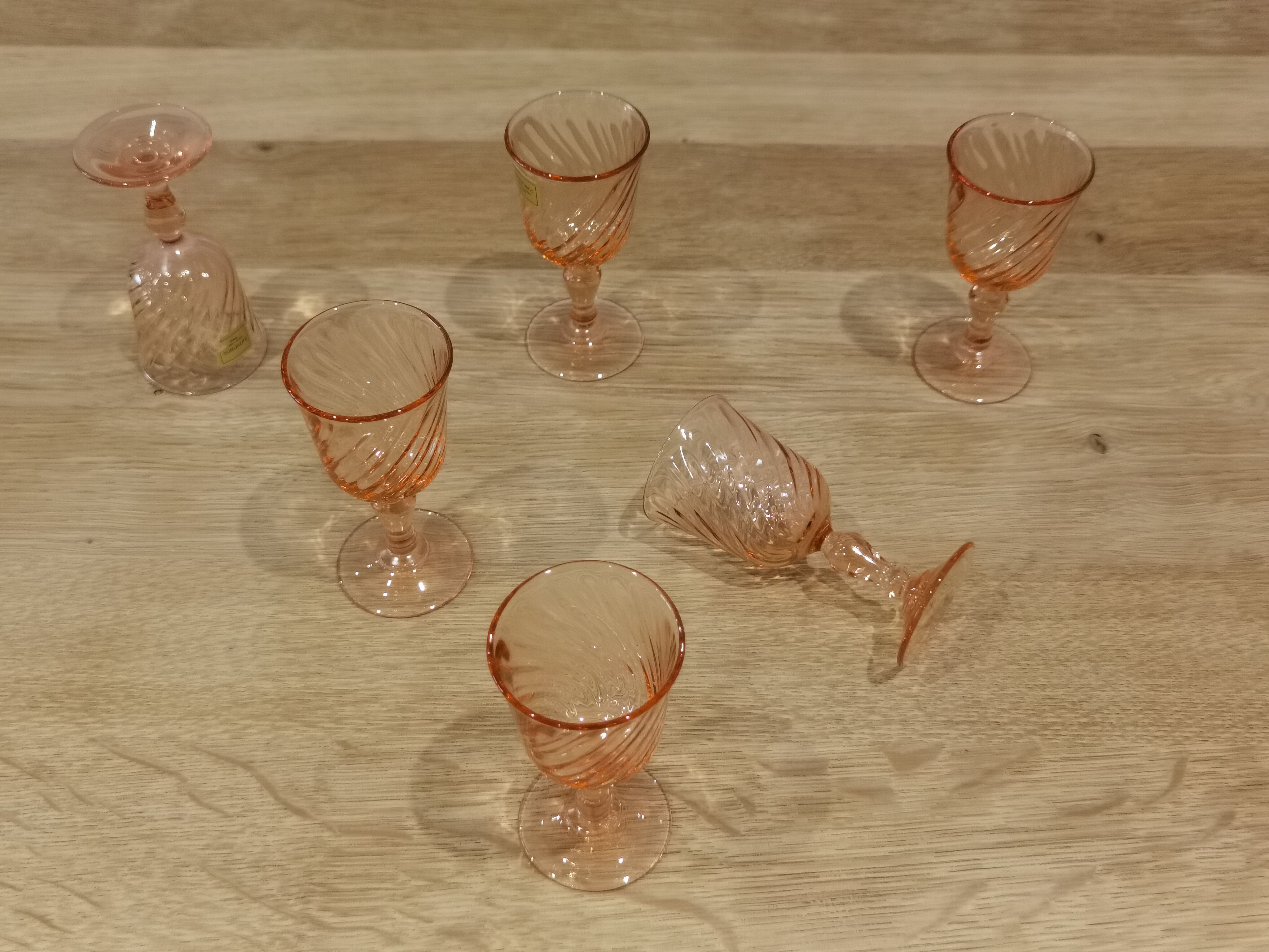 Set of 6 Luminarc Rosaline liqueur/port glasses
