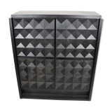 Black brutalist bar cabinet, 1970s