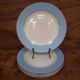 Set of 6 flat plates l'Amandinoise blue and gold outline 7885