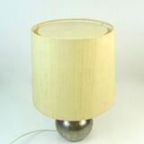 Vintage Pewter and Silk Desk Table Lamp Germany 1960 Minimalist Design