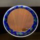 Hand-painted round ceramic art wall mirror, Germany 1960s