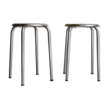 Pair of metal stools and formica 60s