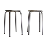 Pair of metal stools and formica 60s