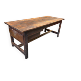Old farmhouse table in solid wood with drawer – 182×76 cm –