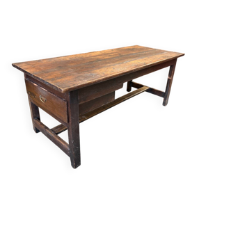 Old farmhouse table in solid wood with drawer – 182×76 cm –