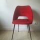 Chaise tonneau vintage moumoute