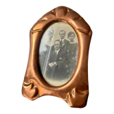Art nouveau copper and metal photo frame