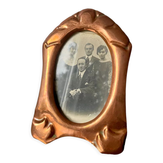 Art nouveau copper and metal photo frame