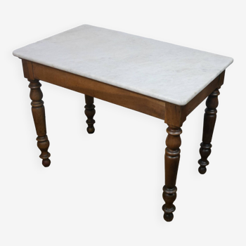 ancienne table bistrot office marbre et bois 1850