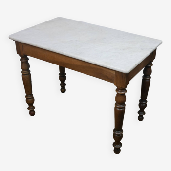 old marble and wood office bistro table 1850