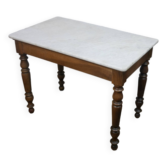 old marble and wood office bistro table 1850
