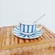 Set of 3 Churchill English cups with blue stripes