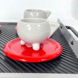 Ceramic coffee set by Mas for Memphis Milano, 1980s, Set of 11