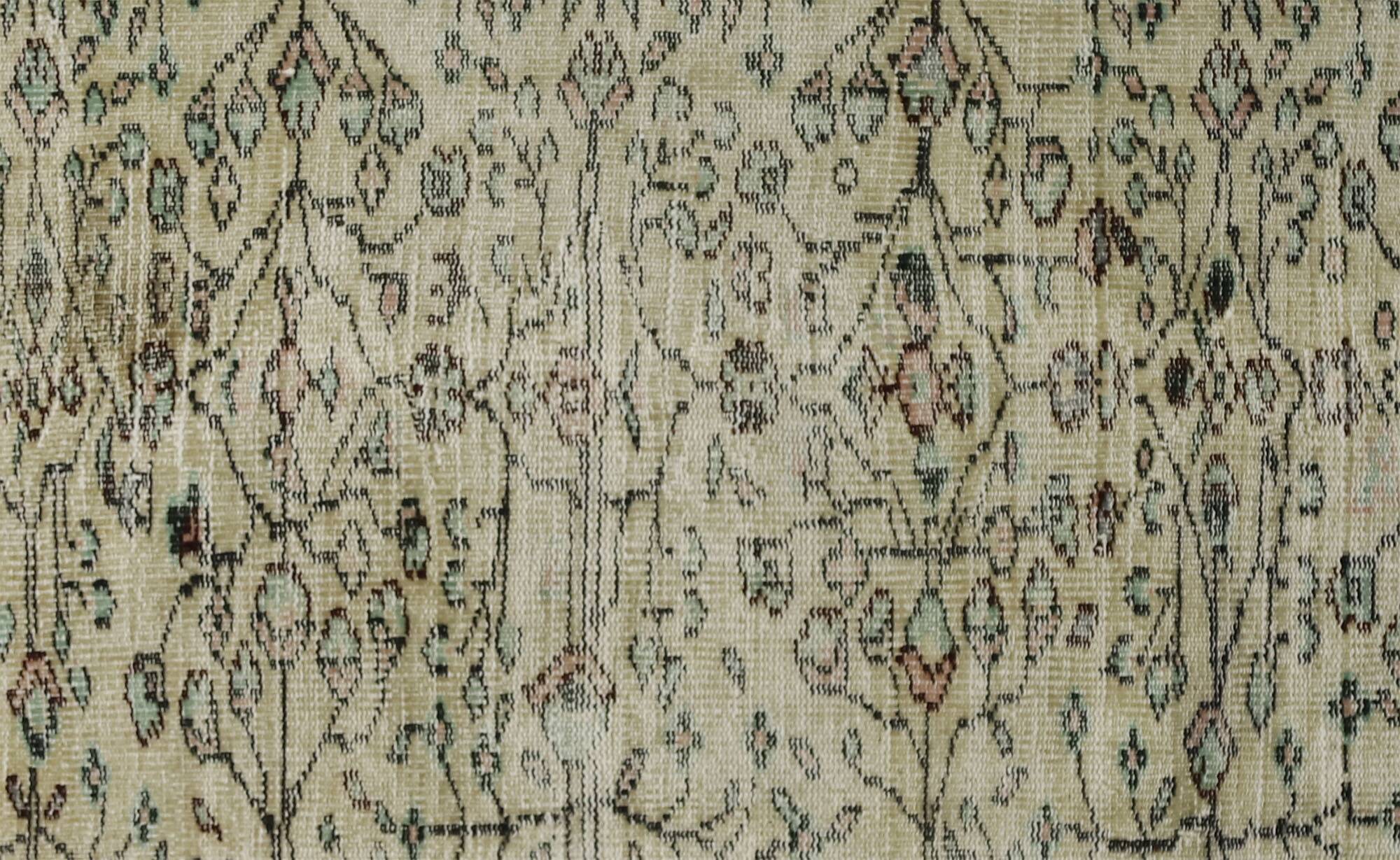 Tapis Oushak Ancien – Tons Doux & Motifs Raffinés, 186 x 255 cm