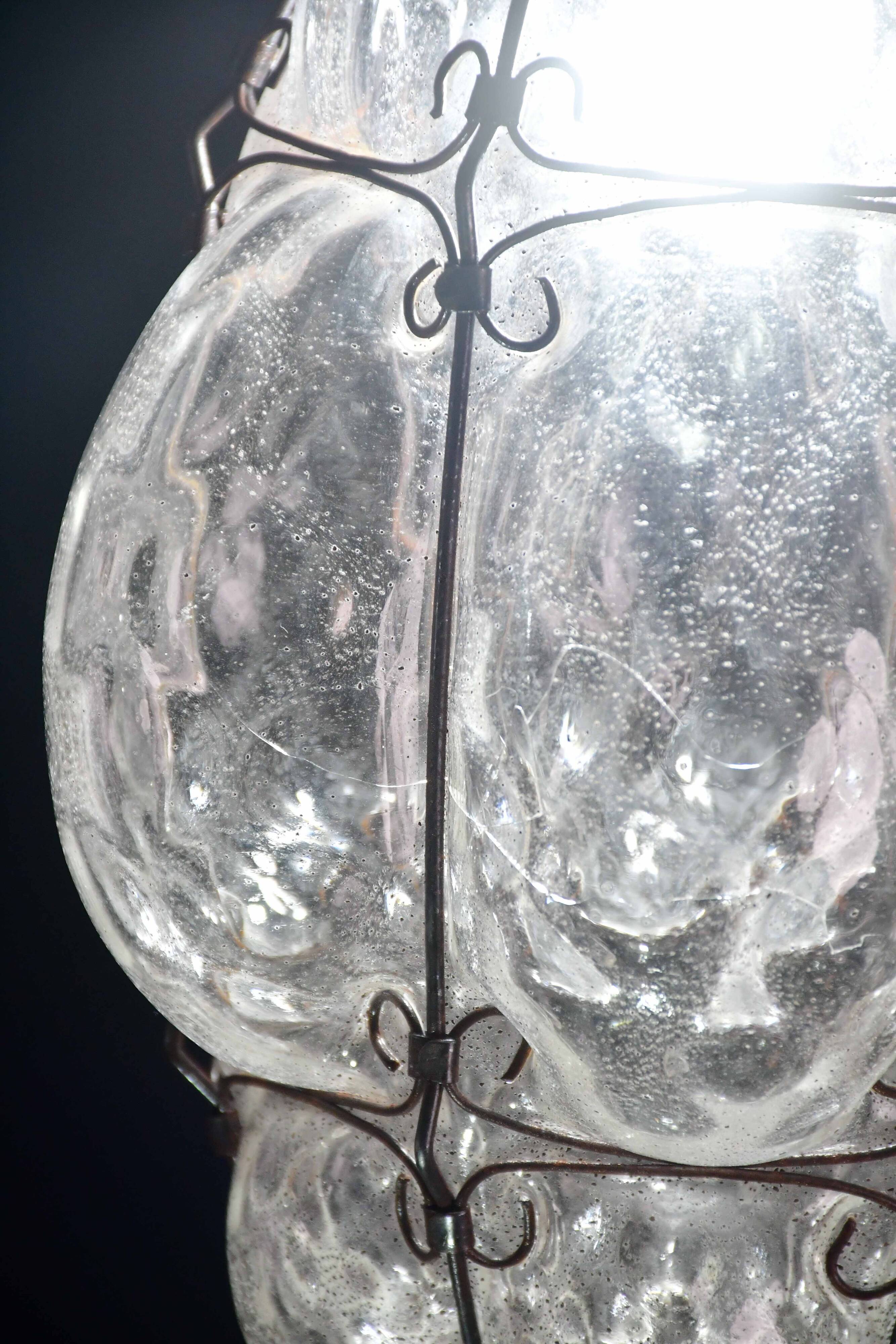 Venetian transparent lantern, Murano glass, Italy, 1970s