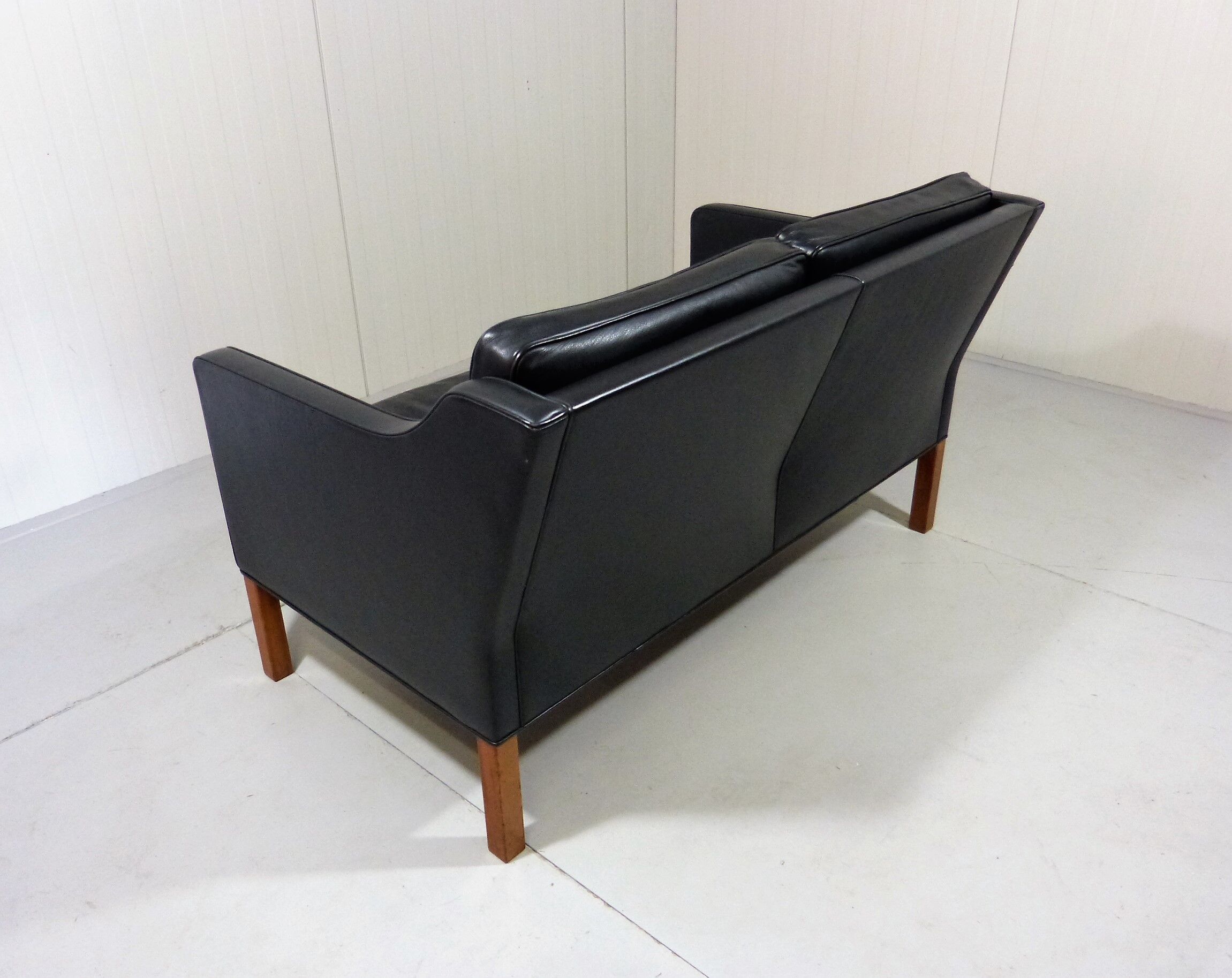 Black leather sofa by Børge Mogensen for Fredericia, Denmark