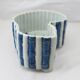 Old Chinese or Japanese blue and white porcelain planter from the late 19th or early 20th century